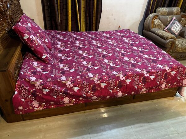 ৭/সাড়ে ৮ ফিট বালিশ কভার সহো ওয়াটারপ্রুফ বিছানার চাদর - Image 3