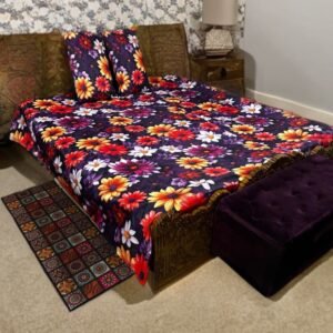 3D ৭/৮ফিট বালিশ কভার সহ ওয়াটারপ্রুফ বেডশীট