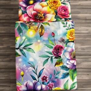 6/7 feet flower print waterproof bed sheet