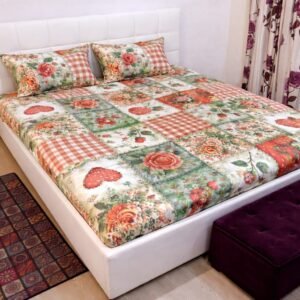 কটন ফেব্রিক্স China 7/8 ফিট ওয়াটারপ্রুফ বেডশীট বালিশ কভার সহ