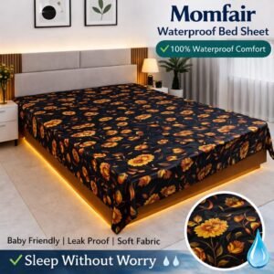 কটন ফেব্রিক্স 3D ৬/৭ ফিট ওয়াটারপ্রুফ বেডশীট