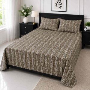 super soft pure cotton সুতি ফিল 7/8 ফিট ওয়াটারপ্রুফ বেডশীট বালিশ কভার সহ