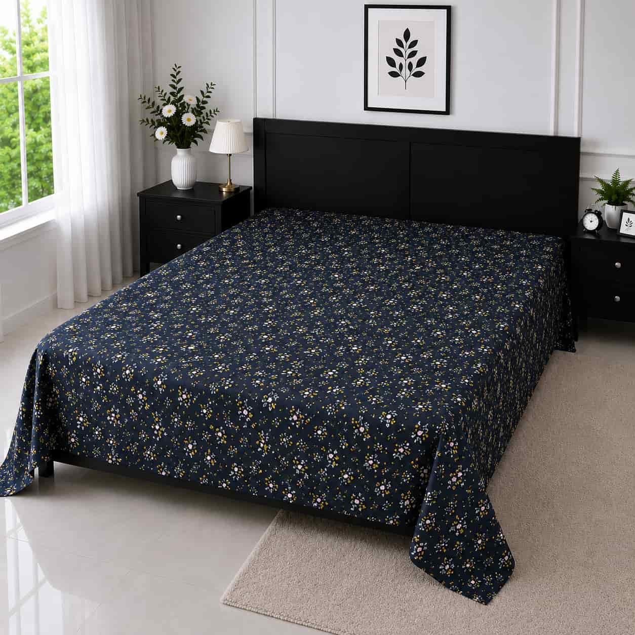 cotton febric ৭/৮ ফিট ওয়াটারপ্রুফ বেডশীট কভার ছাড়া