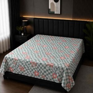 super soft pure cotton ৭/৮ ফিট ওয়াটারপ্রুফ বেডশীট কভার ছাড়া
