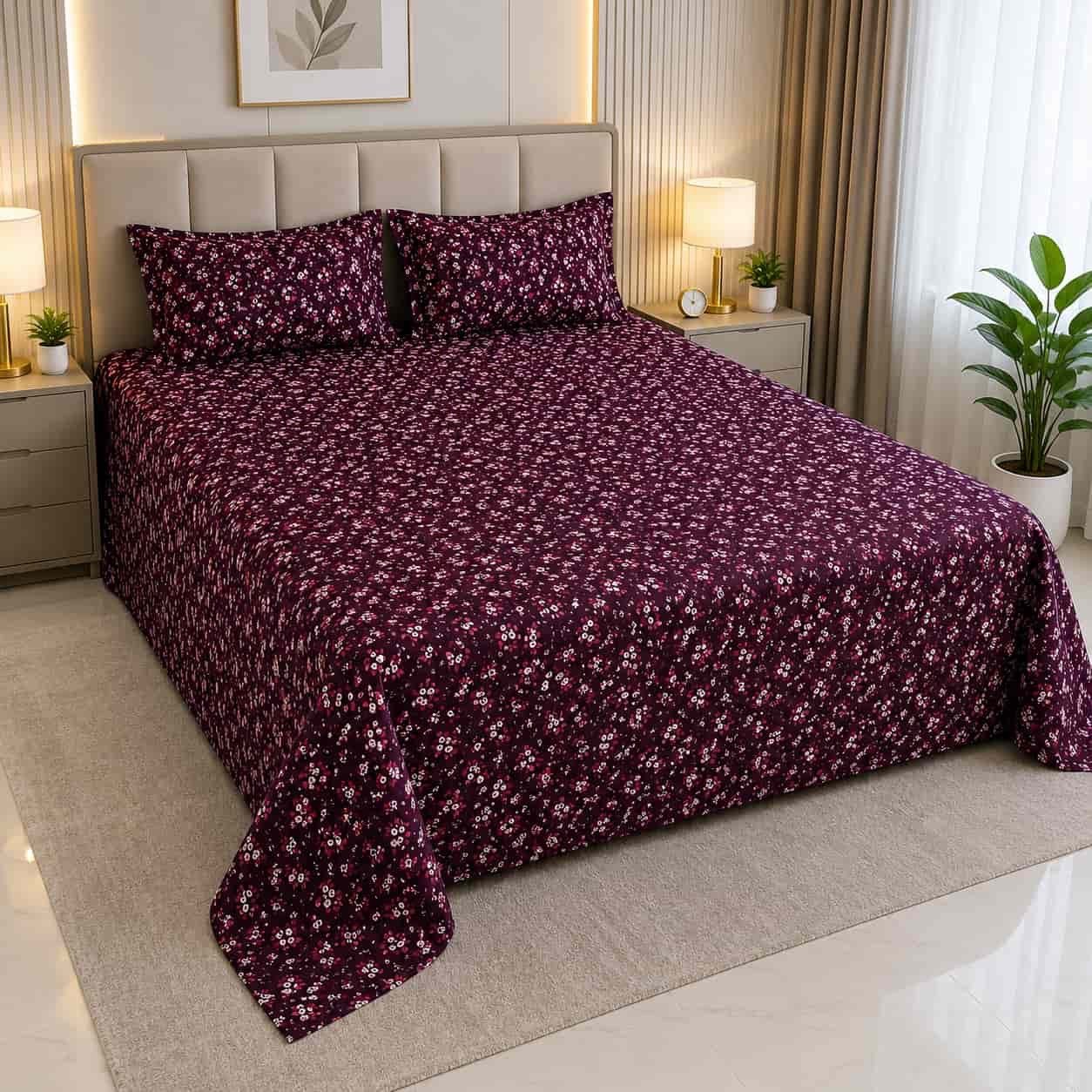 high premium soft fabric 7/8 ফিট ওয়াটারপ্রুফ বেডশীট বালিশ কভার সহ