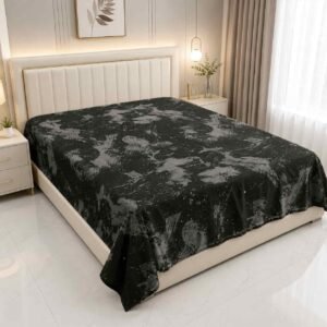 Cosmic Splash Grey colour ওয়াটারপ্রুফ বেডশীট সাইজ ৭/৮ ফিট বালিশ কভার ছাড়া