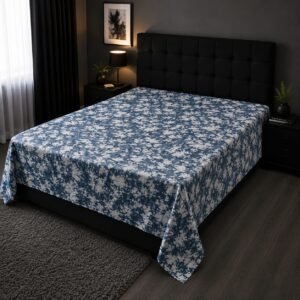 blue marbel print 6/7 ফিট ওয়াটারপ্রুফ বেডশীট বালিশ কভার ছাড়া