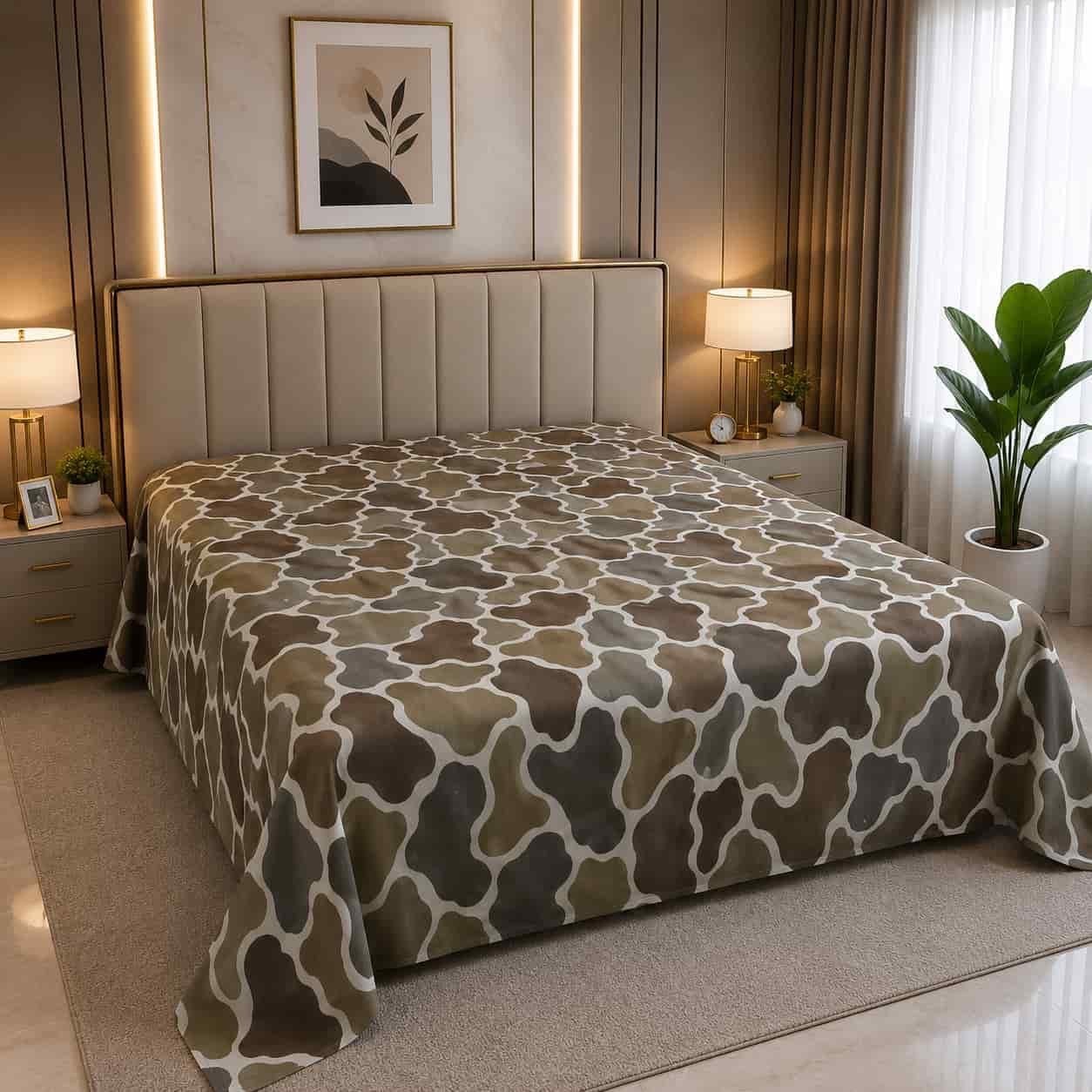 desert flow cotton fabric সুতি ফিল 7/8 ফিট ওয়াটারপ্রুফ বেডশীট বালিশ কভার ছাড়া