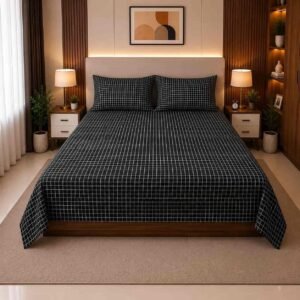 Urban gird pure cotton ৭/৮ ফিট ওয়াটারপ্রুফ বেডশীট বালিশ কভার সহ