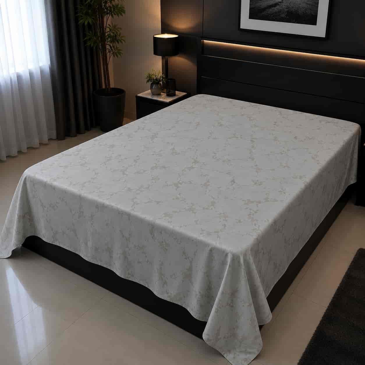 White Elegance সুতি ফিল ৬/৭ ফিট ওয়াটারপ্রুফ বেডশীট বালিশ কভার ছাড়া