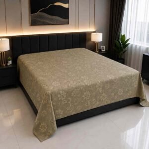 Olive Flora cotton fabric 6/7 ফিট ওয়াটারপ্রুফ বেডশীট বালিশ কভার ছাড়া