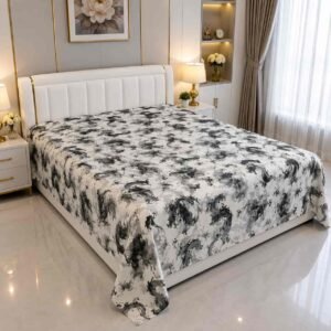 white print 7/8 ফিট ওয়াটারপ্রুফ বেডশীট বালিশ কভার ছাড়া