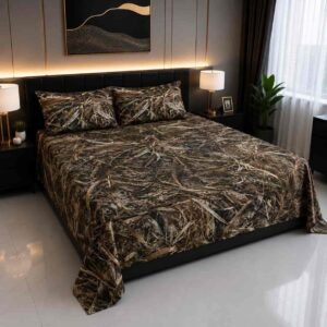 Hunter Grass ultra super soft 7/8 ফিট ওয়াটারপ্রুফ বেডশীট বালিশ কভার সহ