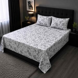 Silver Forest ultra soft perimum  ৭/৮ ফিট ওয়াটারপ্রুফ বেডশীট বালিশ কভার সহ