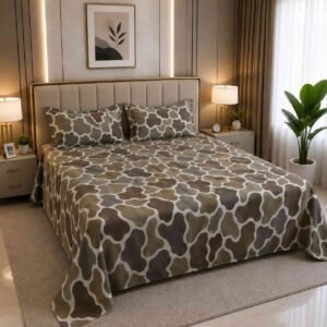 desert flow cotton fabric সুতি ফিল 7/8 ফিট ওয়াটারপ্রুফ বেডশীট বালিশ কভার সহ