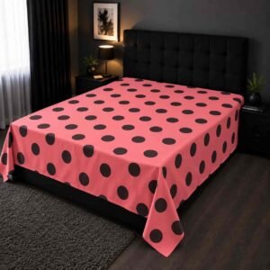 pink ball print 7/8 ফিট ওয়াটারপ্রুফ বেডশীট বালিশ কভার ছাড়া