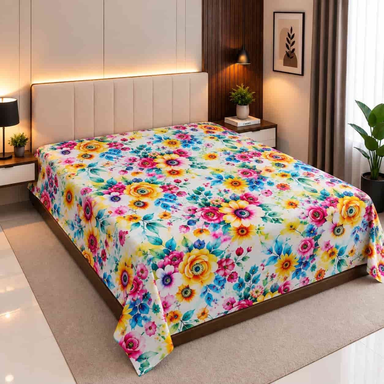 soft fabric 7/8 ফিট ওয়াটারপ্রুফ বেডশীট বালিশ কভার ছাড়া