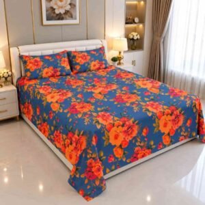 soft fabric 7/8 ফিট ওয়াটারপ্রুফ বেডশীট বালিশ কভার সহ