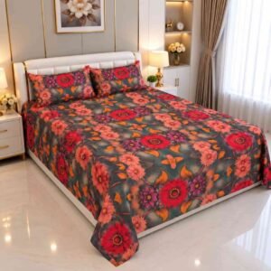 soft fabric 7/8 ফিট ওয়াটারপ্রুফ বেডশীট বালিশ কভার সহ