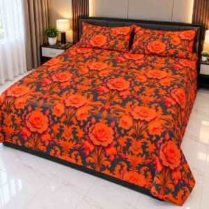soft fabric 7/8 ফিট ওয়াটারপ্রুফ বেডশীট বালিশ কভার সহ