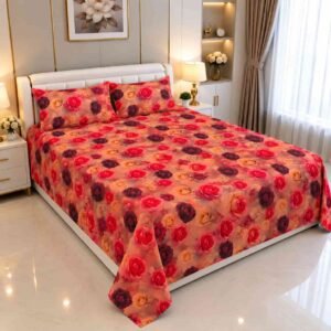 soft fabric 7/8 ফিট ওয়াটারপ্রুফ বেডশীট বালিশ কভার সহ