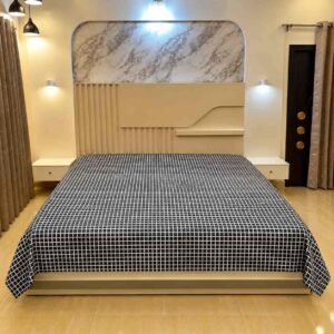 chak print pure cotton ৬/৭ ফিট ওয়াটারপ্রুফ বেডশীট বালিশ কভার ছাড়া
